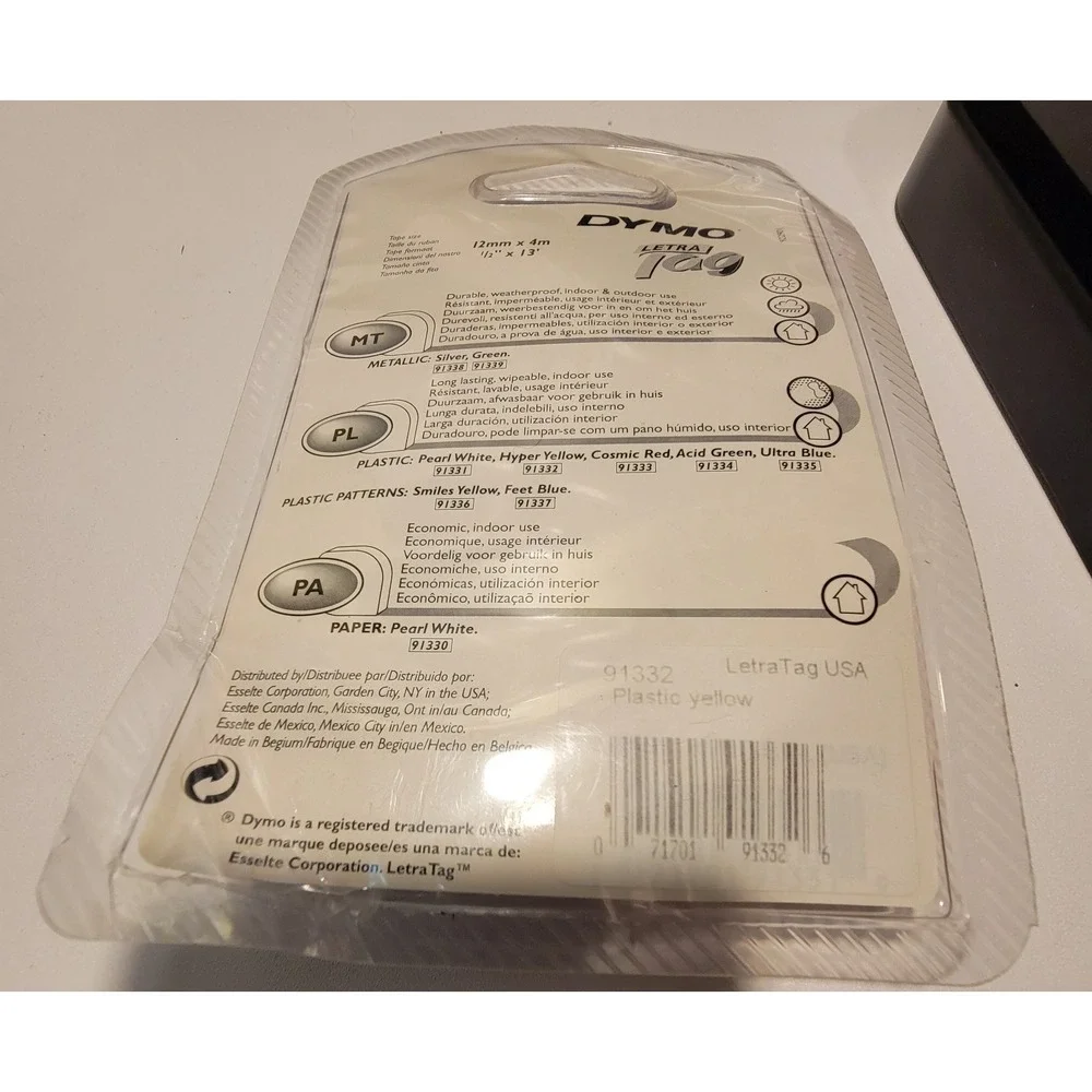 DYMO Letra Tag PL Plastic Labels, 1/2